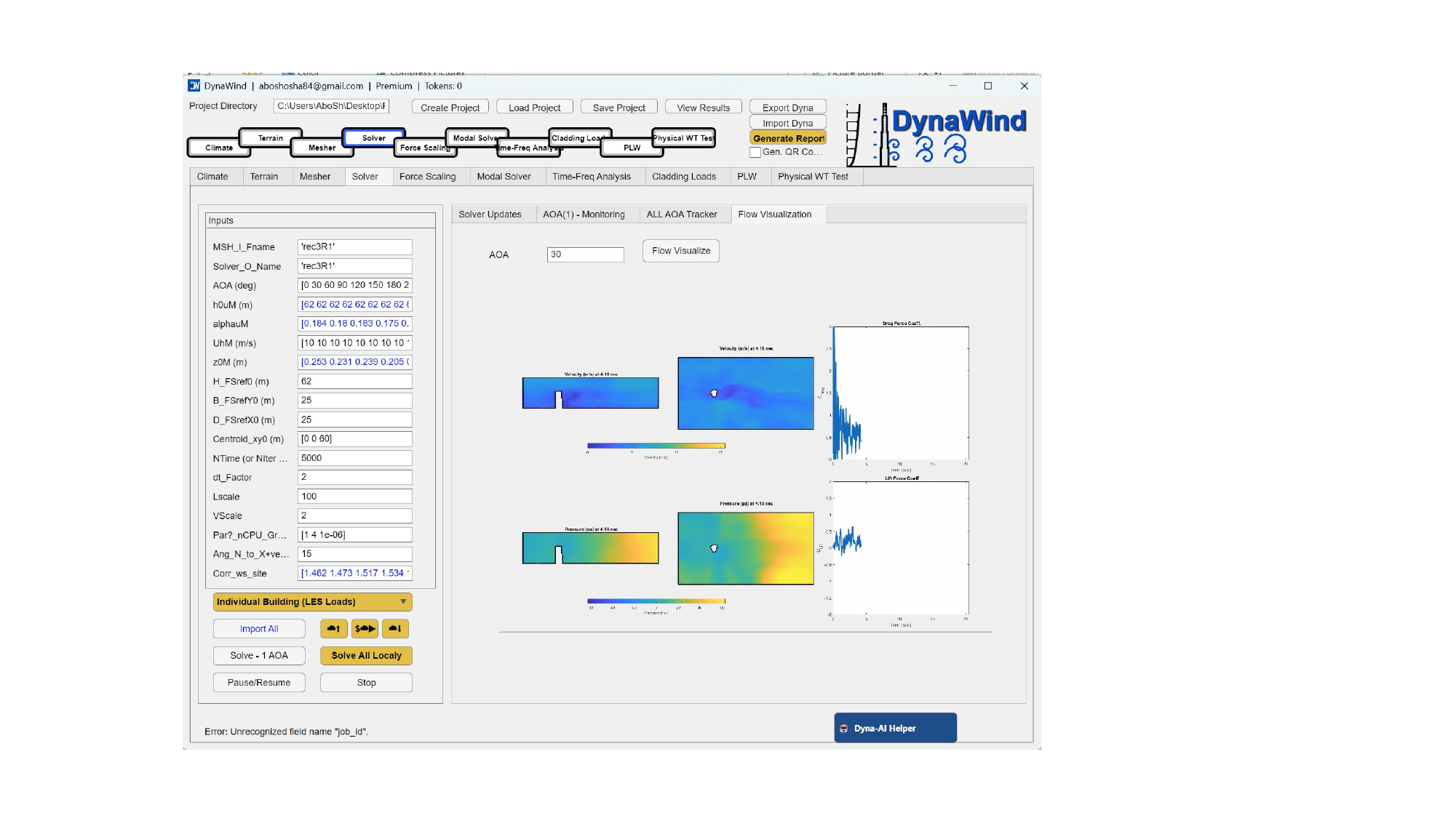 Flow visualization example
